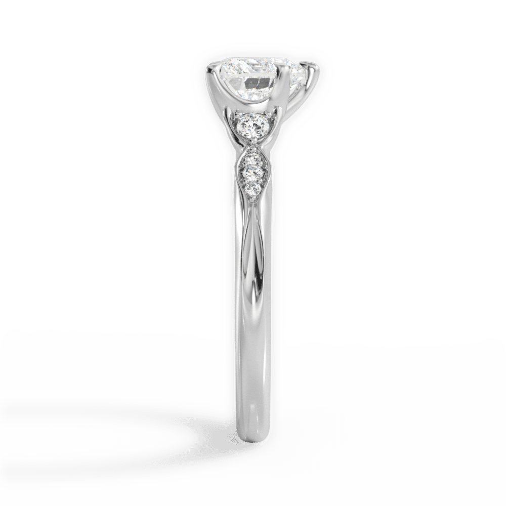 Heart Cut Vintage Diamond Accent Engagement Ring