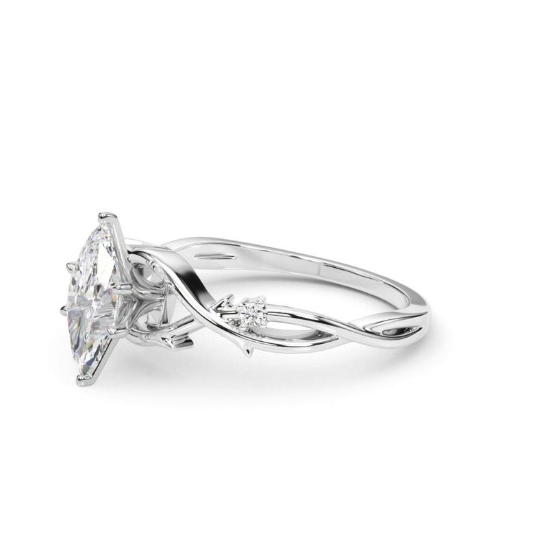 Nature Inspired Marquise Engagement Ring