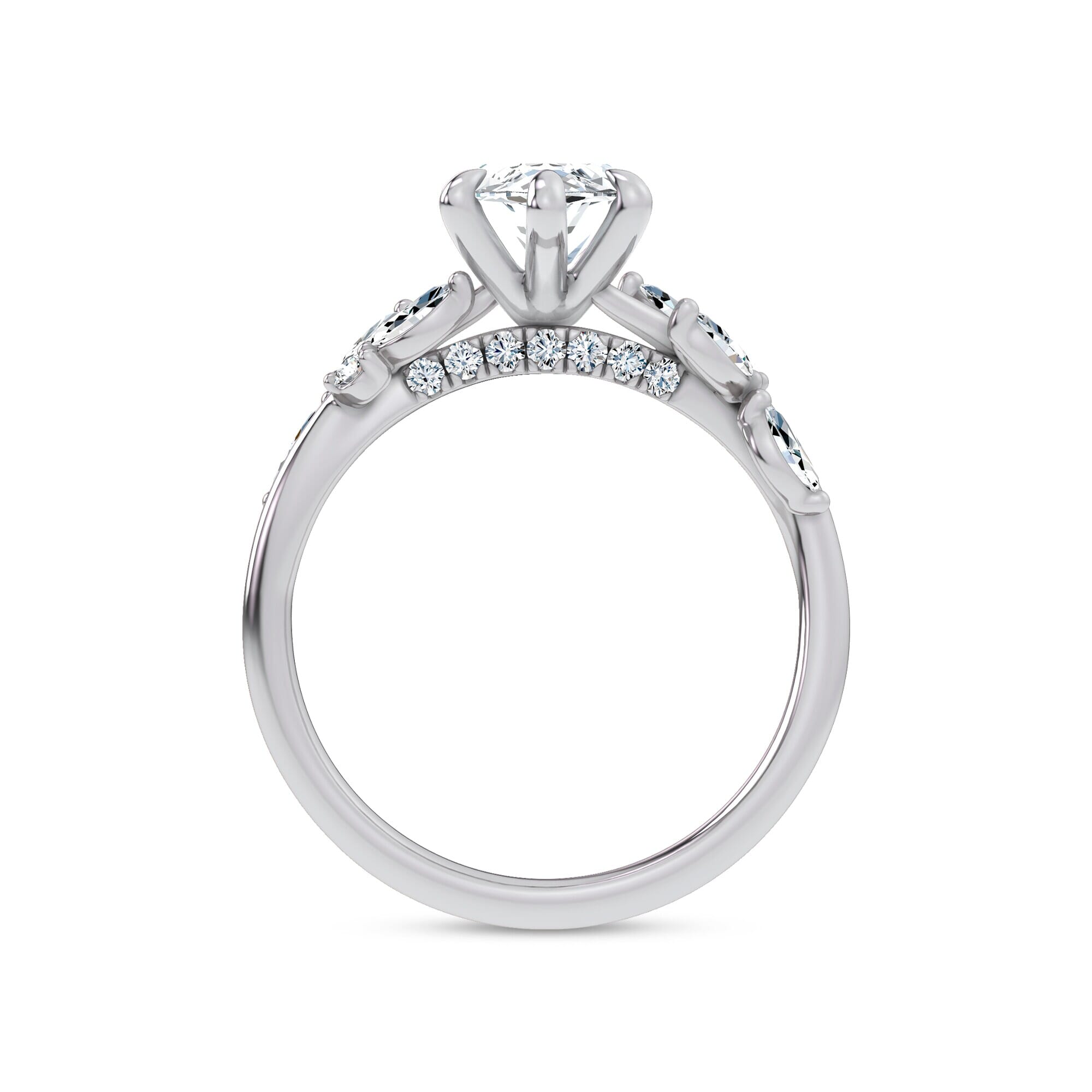 Nature-Inspired Engagement Marquise Ring