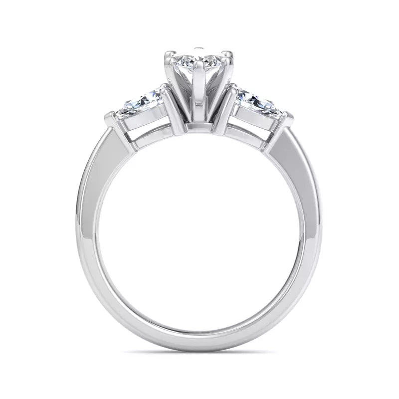 Three-Stone Lab Marquise Engagement Ring