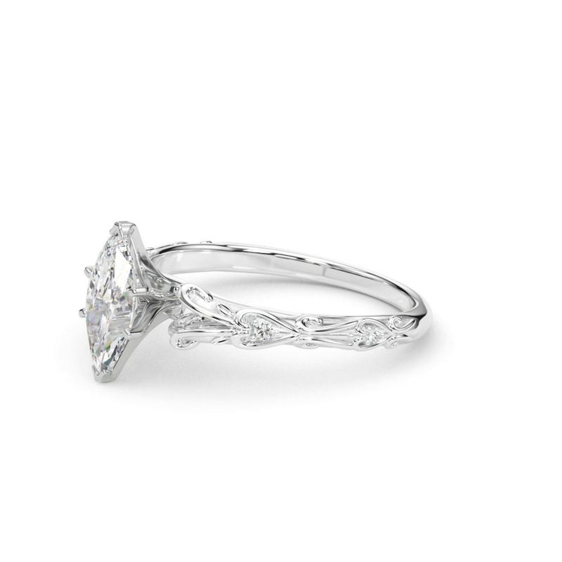 Vintage Inspired Marquise Engagement Ring