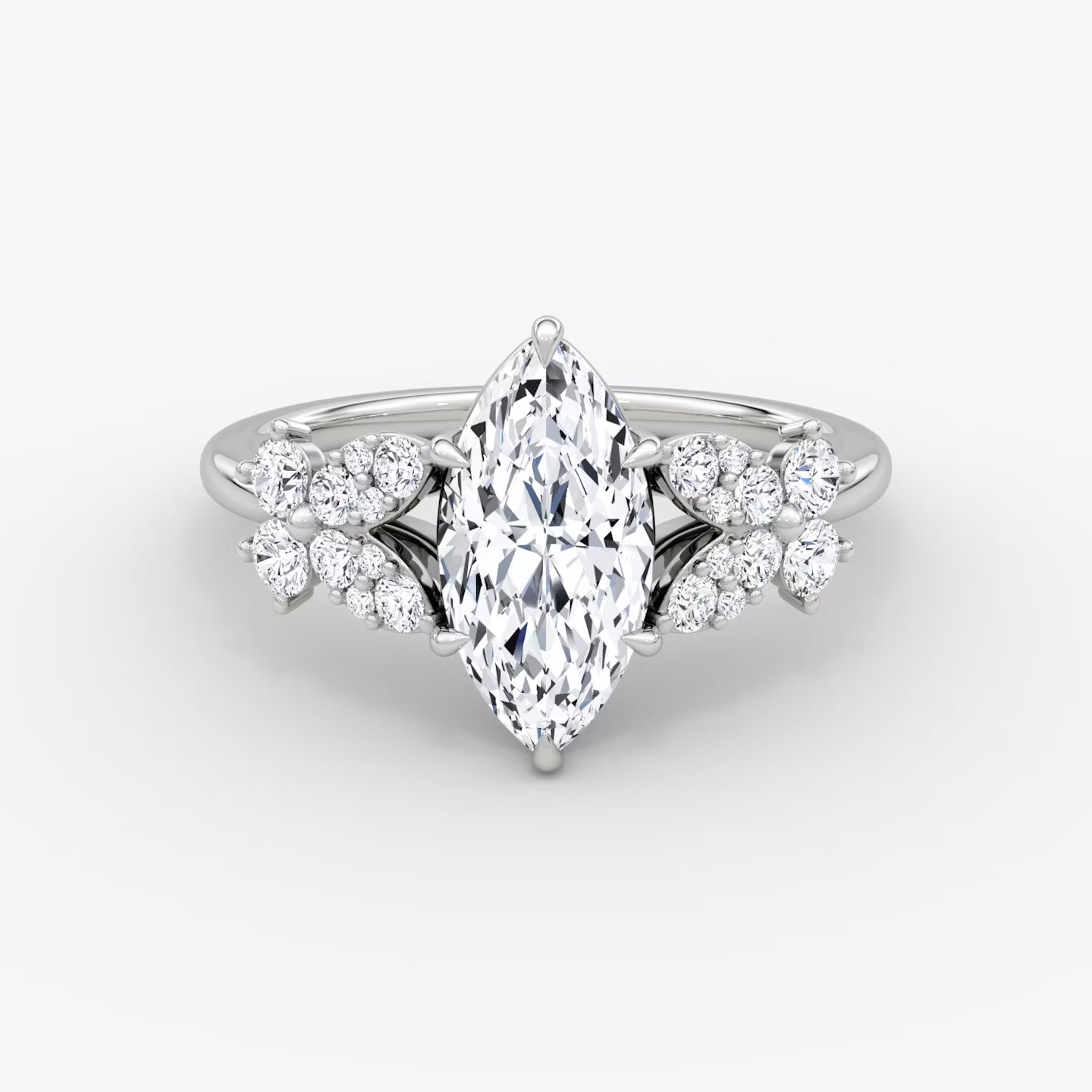 The Signature Floral Marquise Gold Engagement Ring