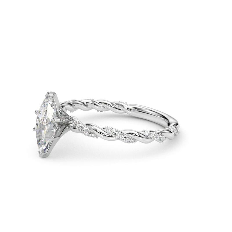 lab Diamond Marquise Twist Engagement Ring