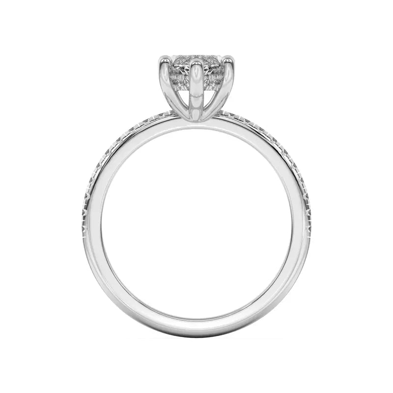 Classic Hidden Halo Pavé Marquise Engagement Ring