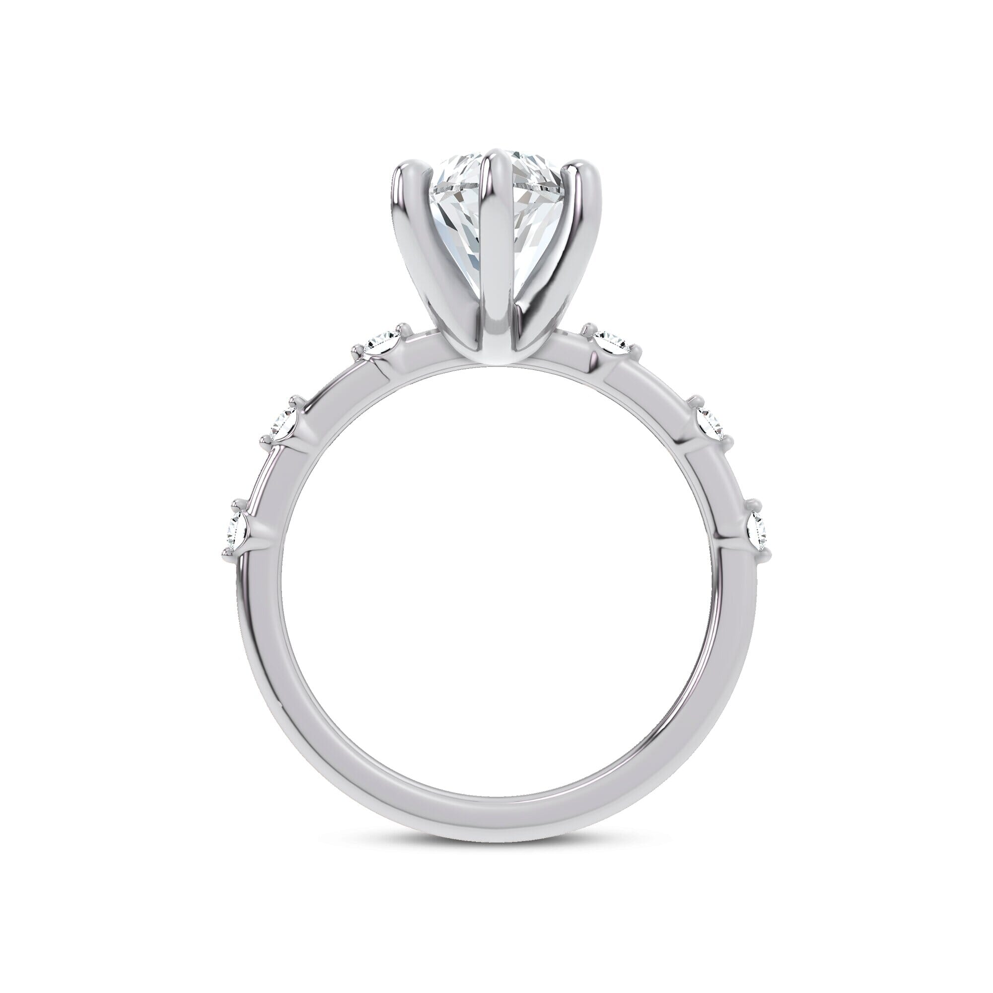 Starlight Spaced Diamond Engagement Marquise Ring