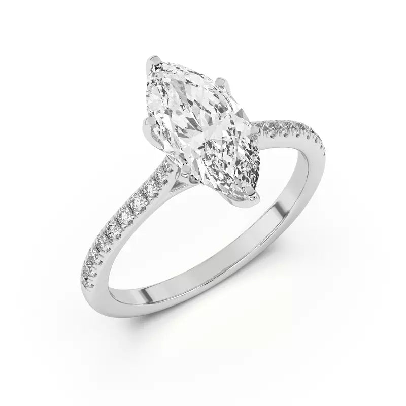 Tulip Inspired 6 Prong Marquise Engagement Ring