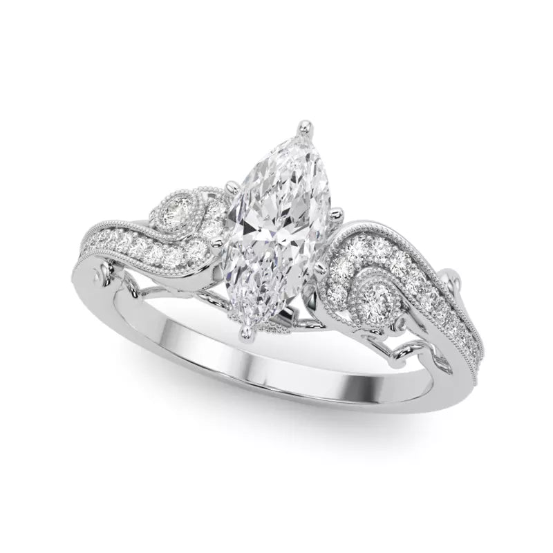 Vintage Inspired Marquise Engagement Ring