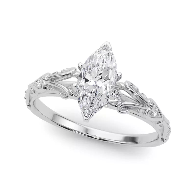 Vintage Inspired Marquise Engagement Ring