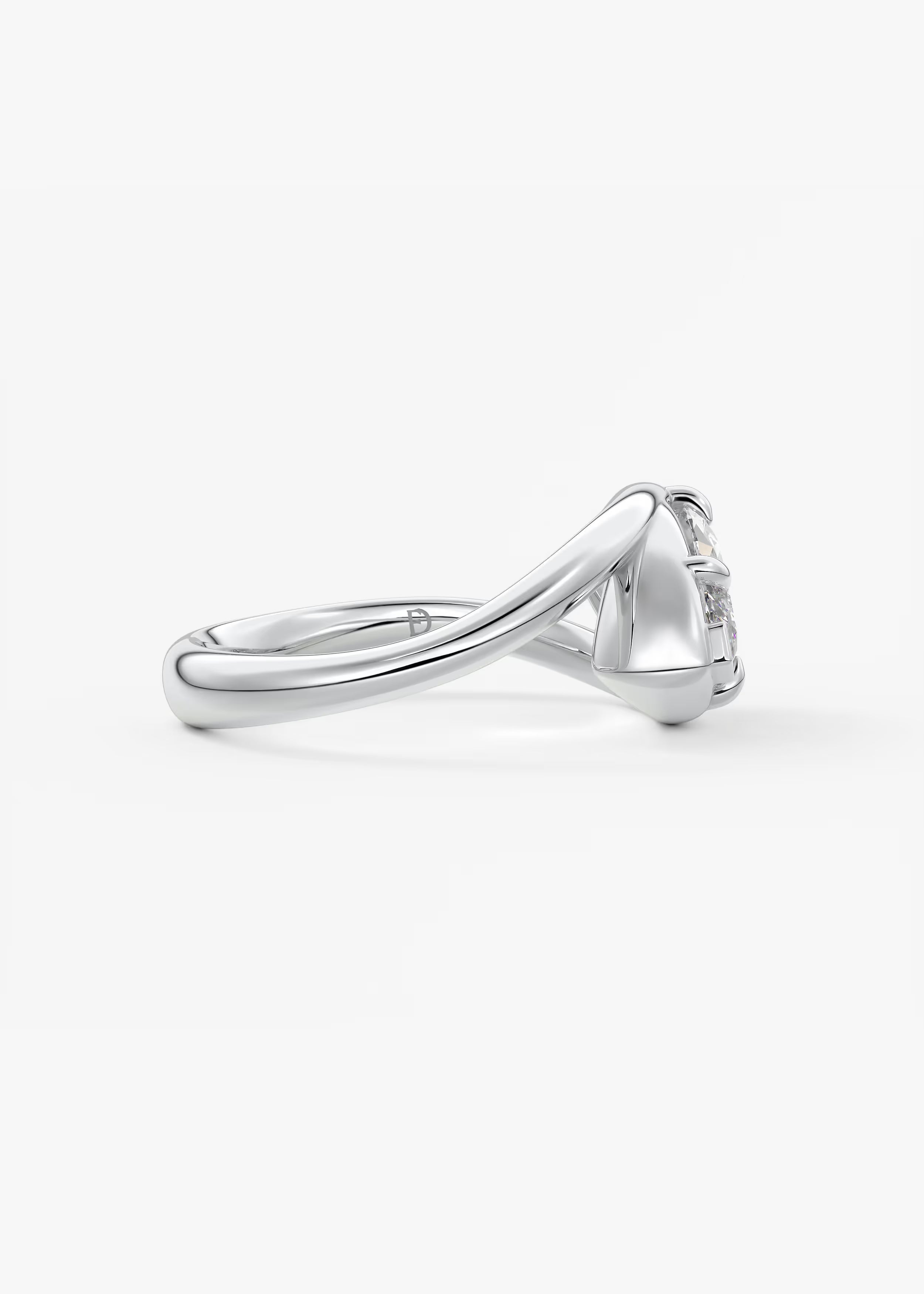 Sculptural Marquise Bypass Engagement Ring