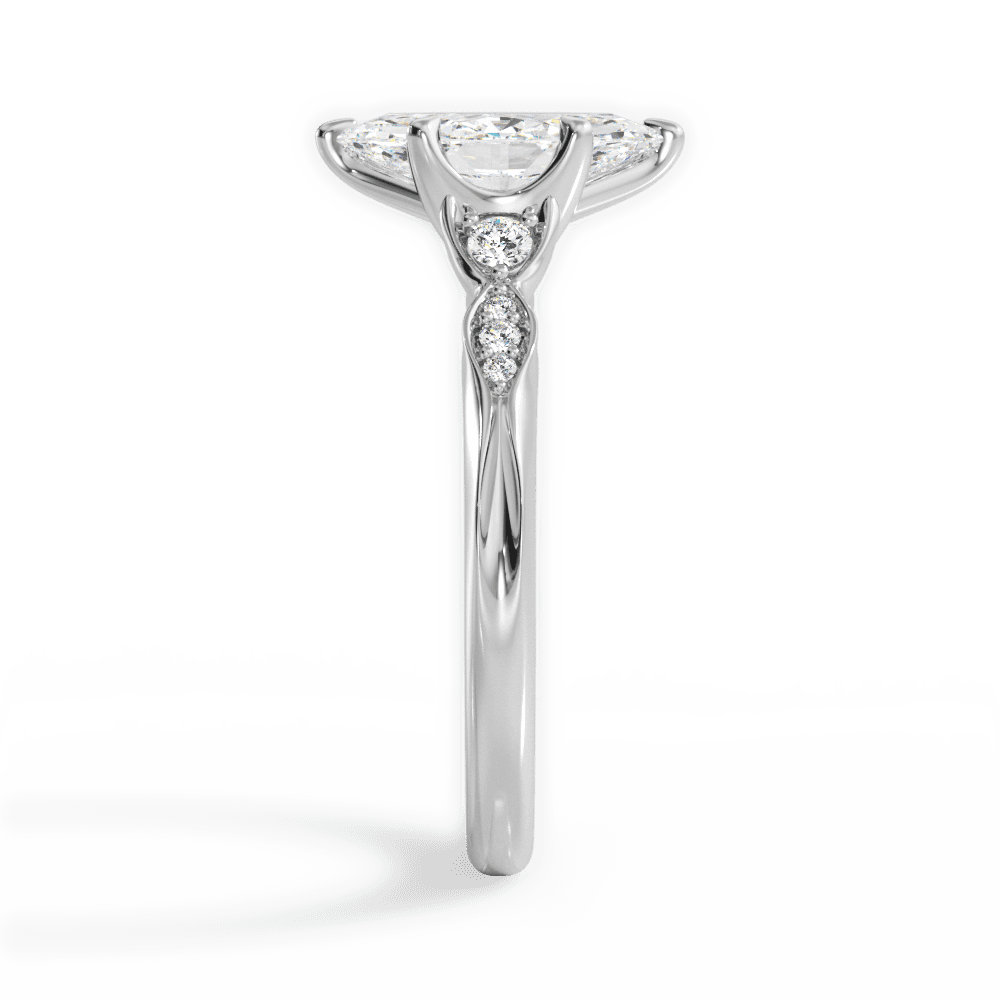 Marquise Cut Vintage Diamond Accent Engagement Ring