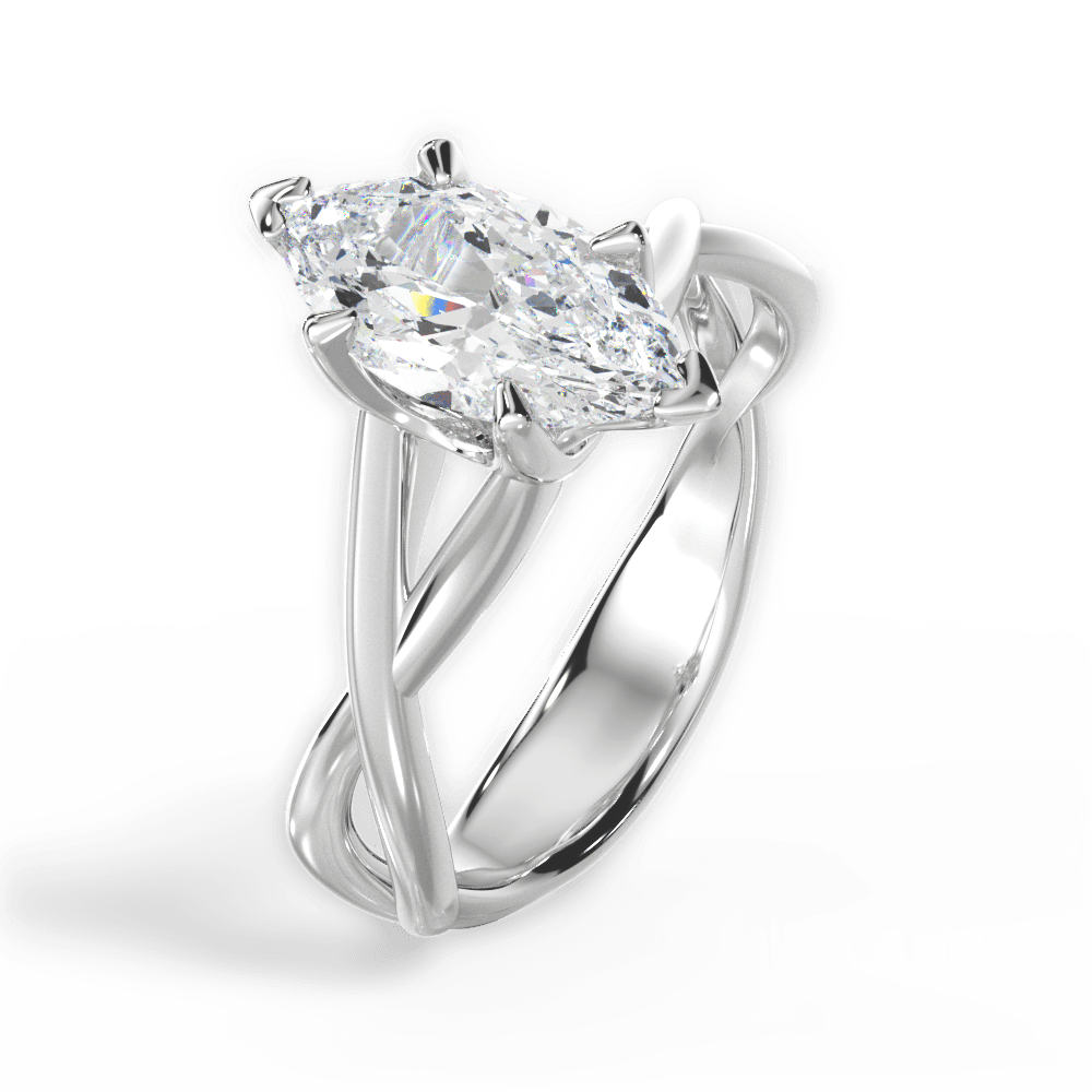 Marquise Cut Open-Twist Solitaire Engagement Ring