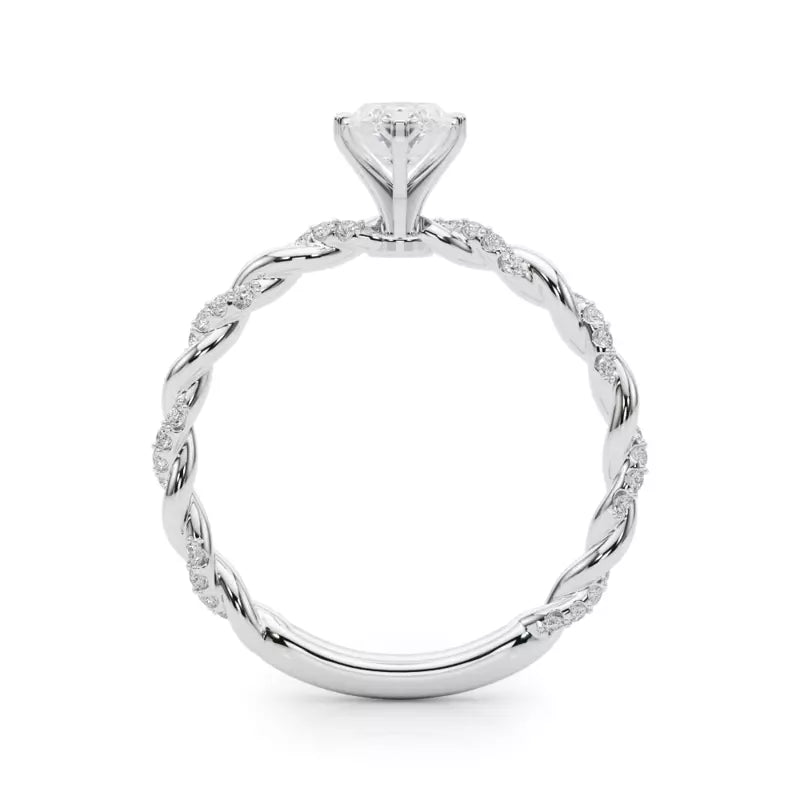 lab Diamond Marquise Twist Engagement Ring