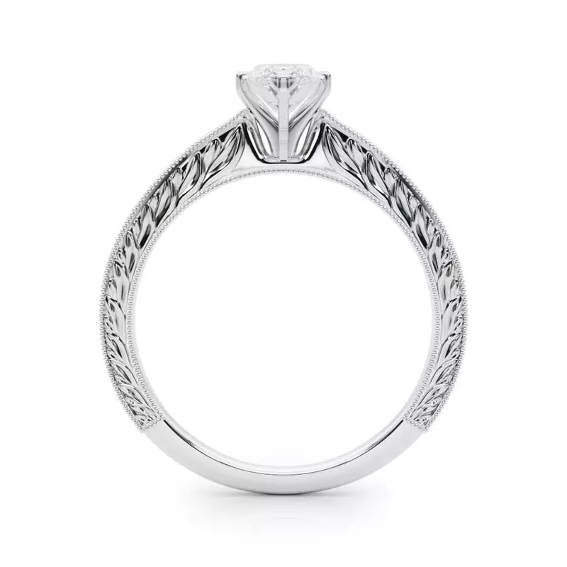 Vintage-Inspired Solitaire Engagement Marquise Ring