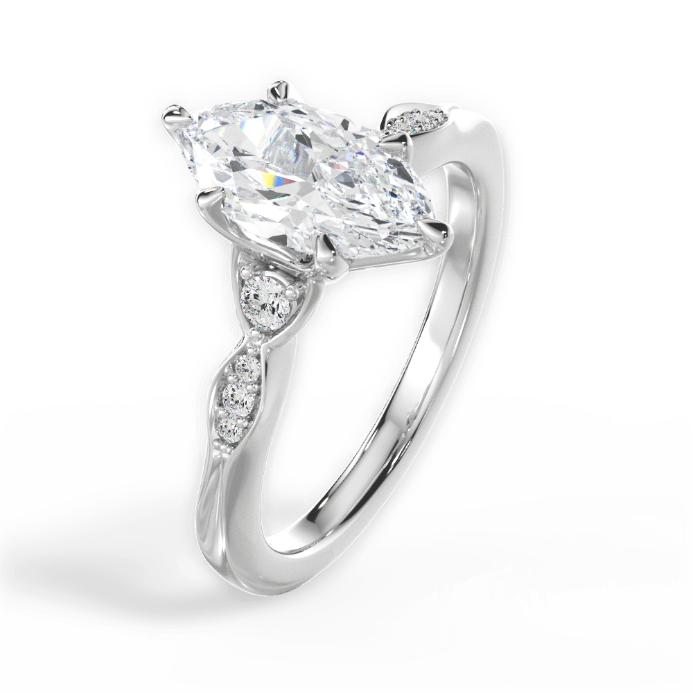 Marquise Cut Vintage Diamond Accent Engagement Ring