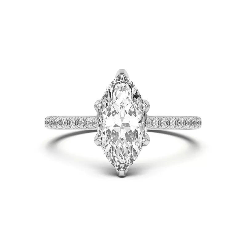 Tulip Inspired 6 Prong Marquise Engagement Ring