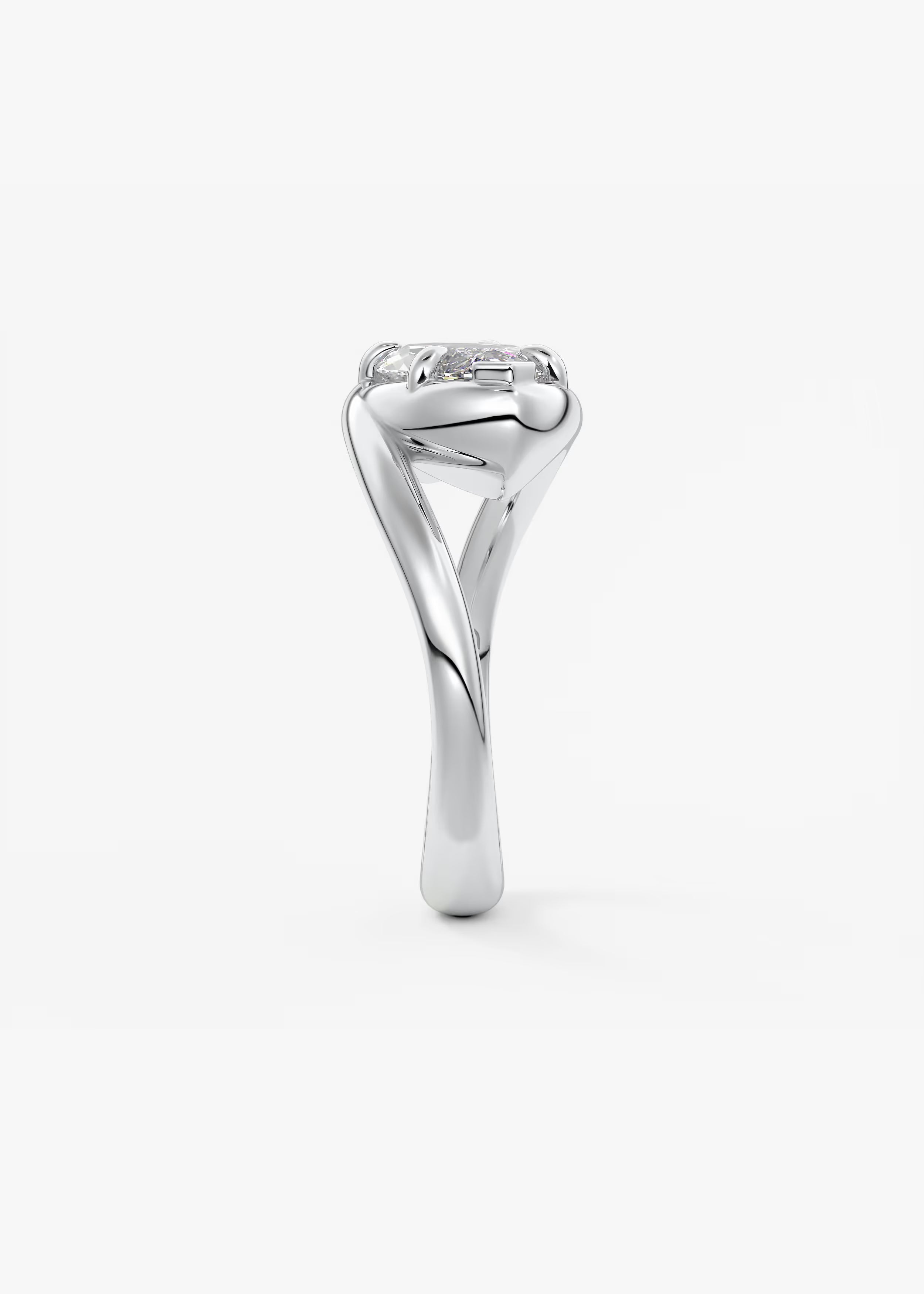 Sculptural Marquise Bypass Engagement Ring