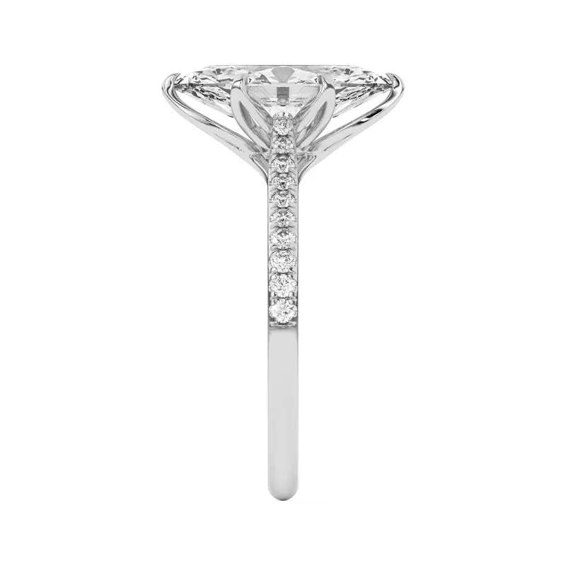 Tulip Inspired 6 Prong Marquise Engagement Ring