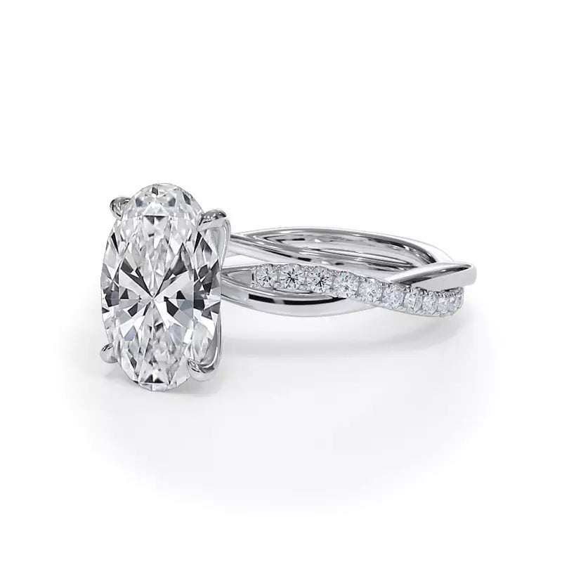 Pavé Twist Oval Engagement Ring