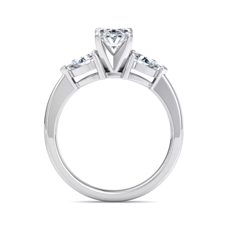 Three-Stone Lab Oval Engagement Ring