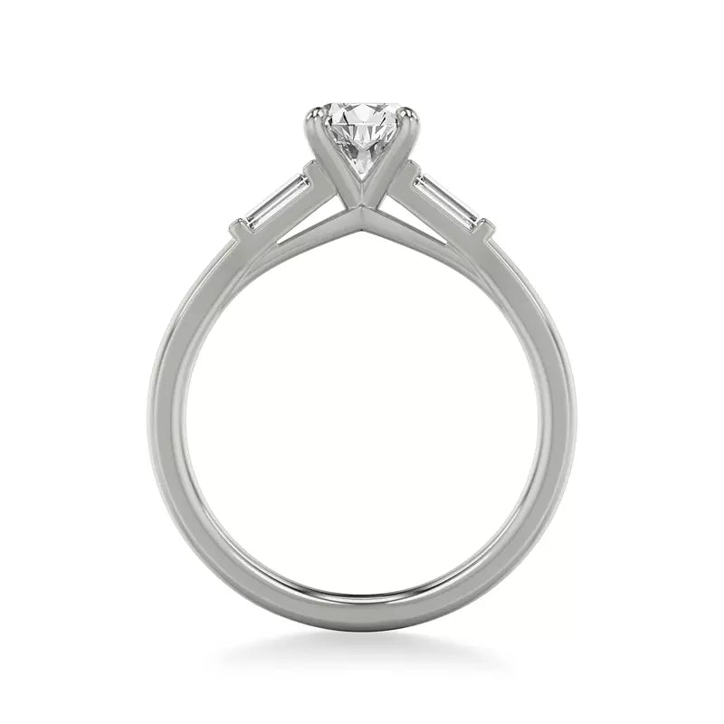 Classic 3-Stone Engagement Oval Ring