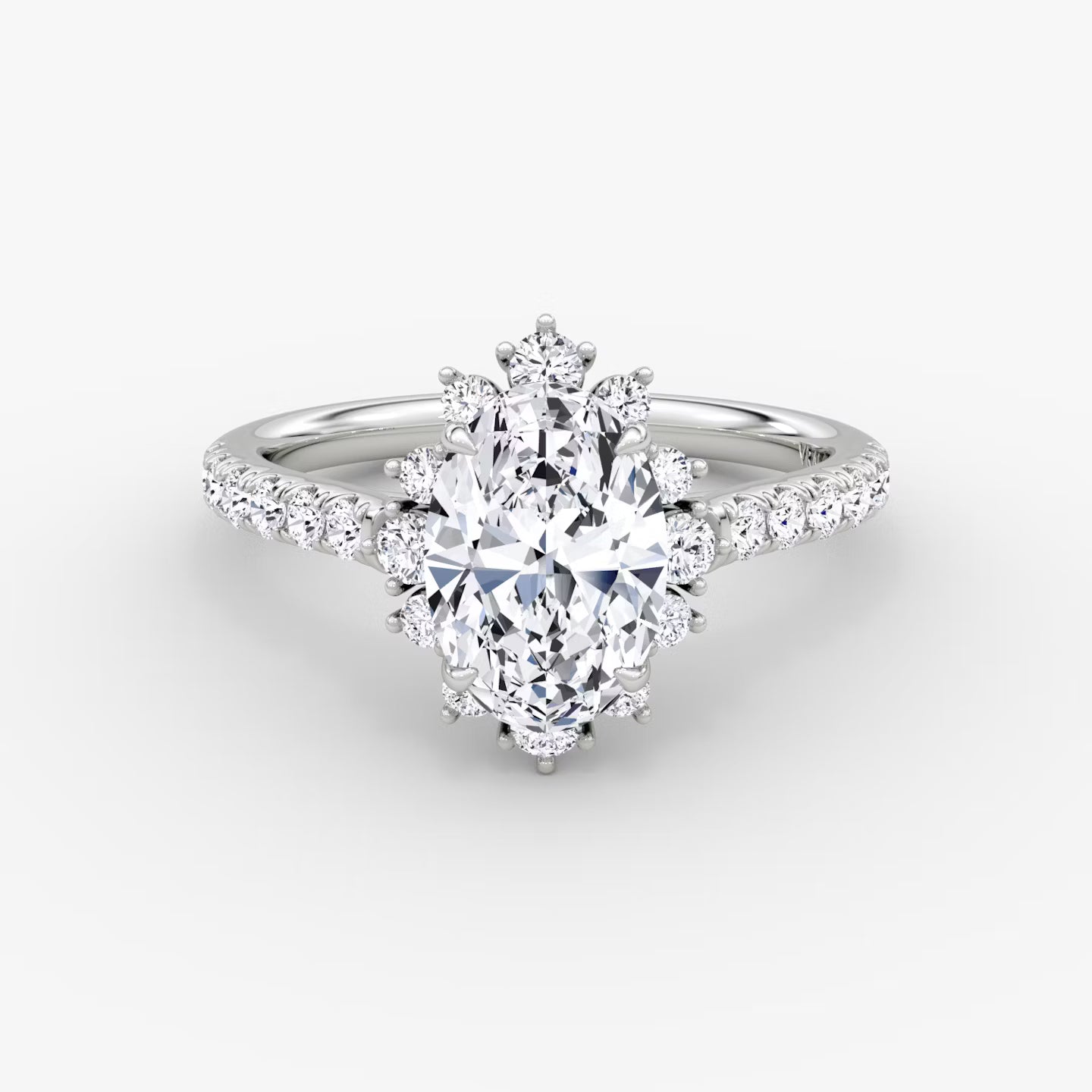 The Aurora Halo Oval Engagement Ring