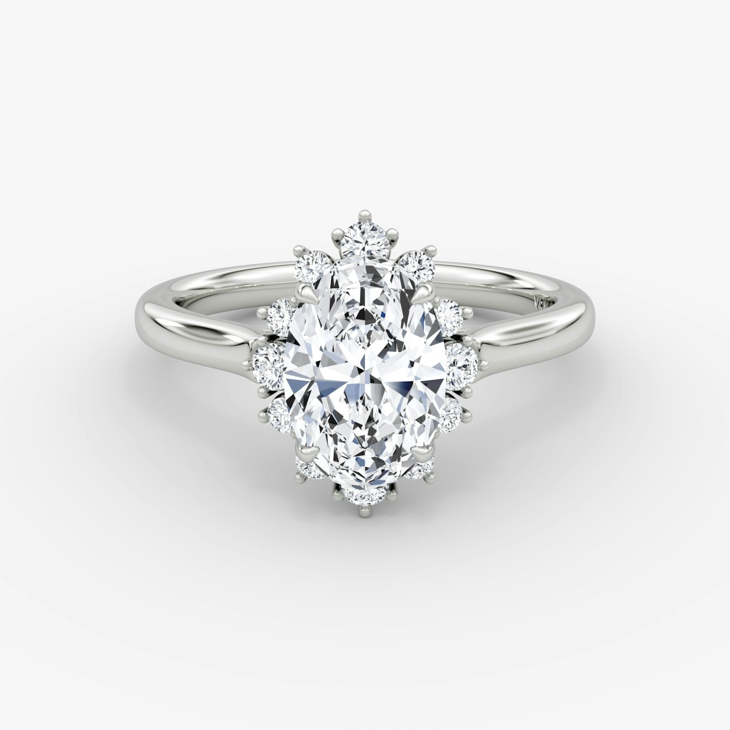 The Aurora Halo Oval Engagement Ring