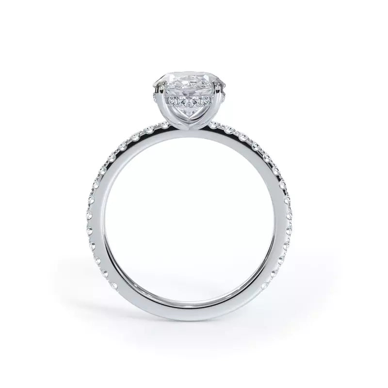 Pavé Hidden Halo Oval Engagement Ring