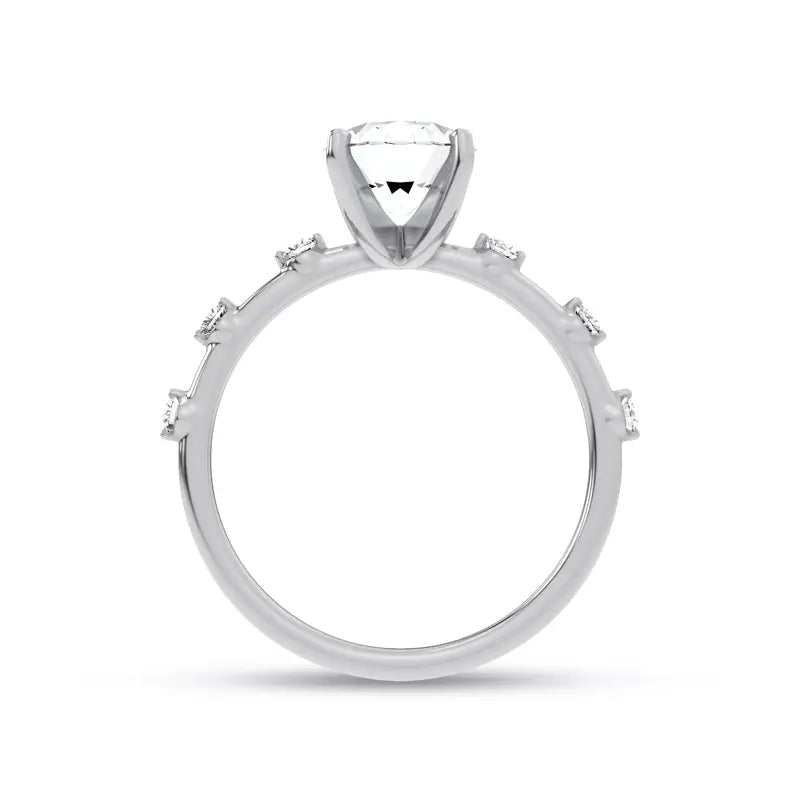 Starlight Spaced Diamond Engagement Oval Ring