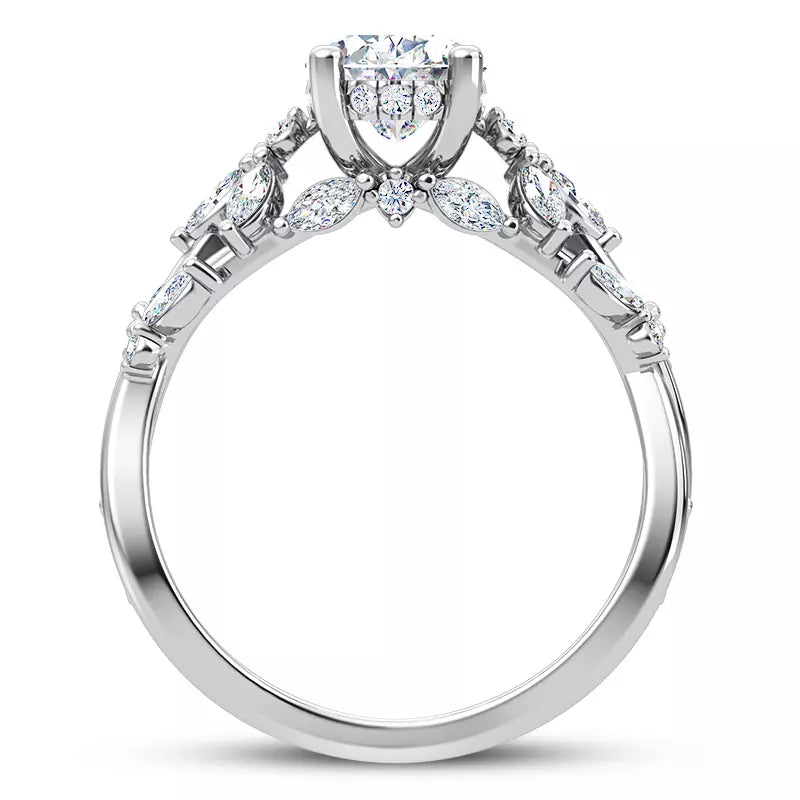 Butterfly And Bee Vine Twist Oval Engagement Ring