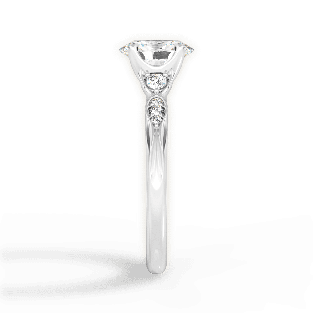 Oval Cut Vintage Diamond Accent Engagement Ring