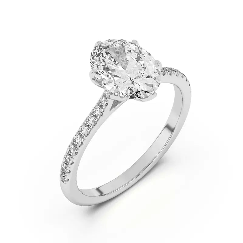 Tulip Inspired 6 Prong Oval Engagement Ring
