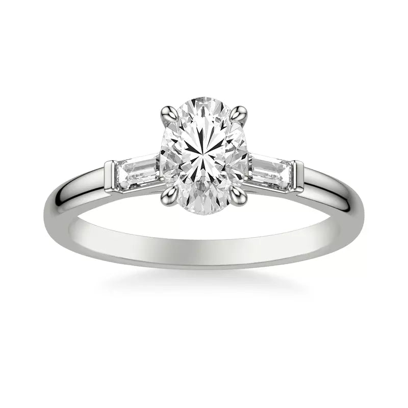 Classic 3-Stone Engagement Oval Ring