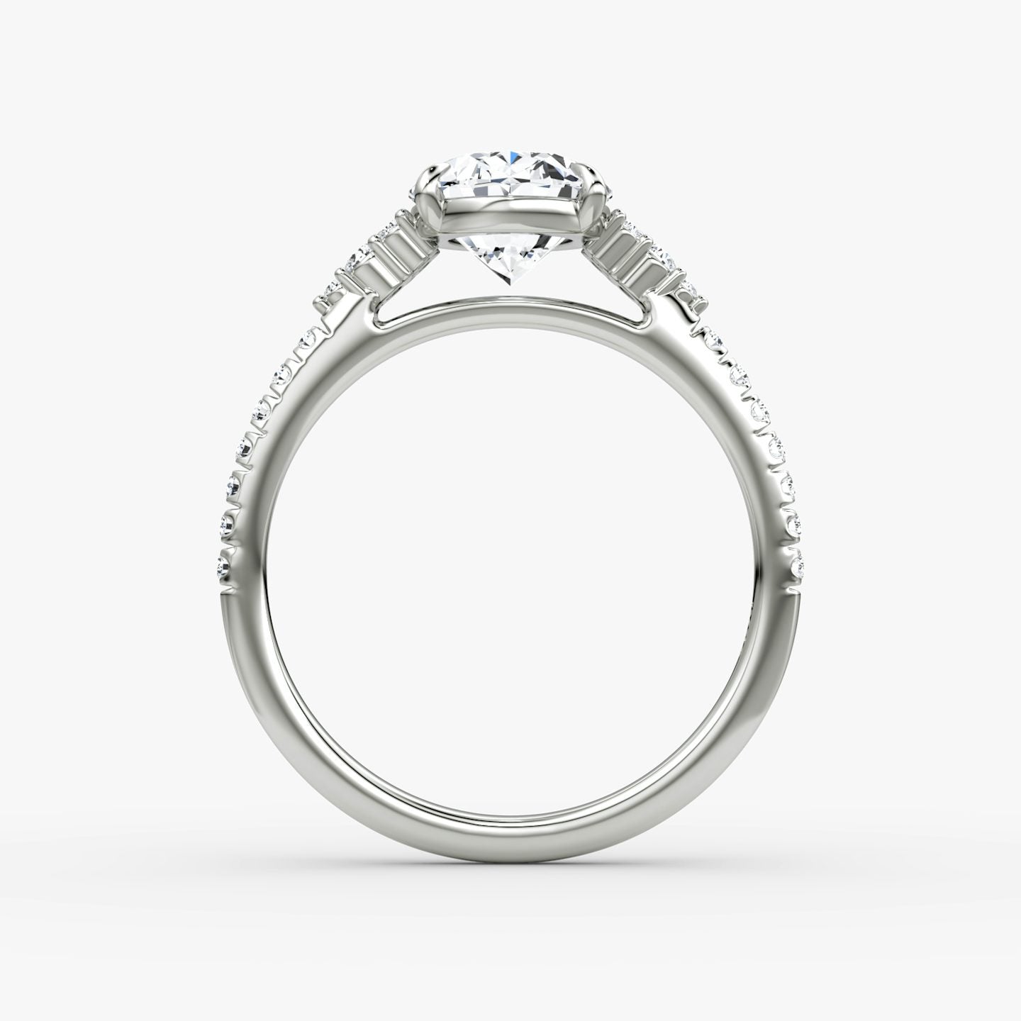 The Side Cluster Cathedral Oval Engagement Ring