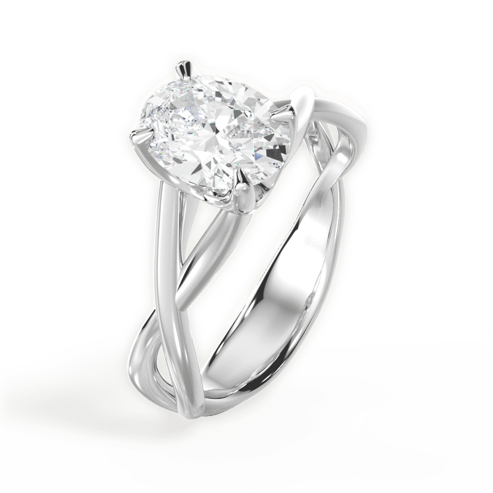 Oval Cut Open-Twist Solitaire Engagement Ring