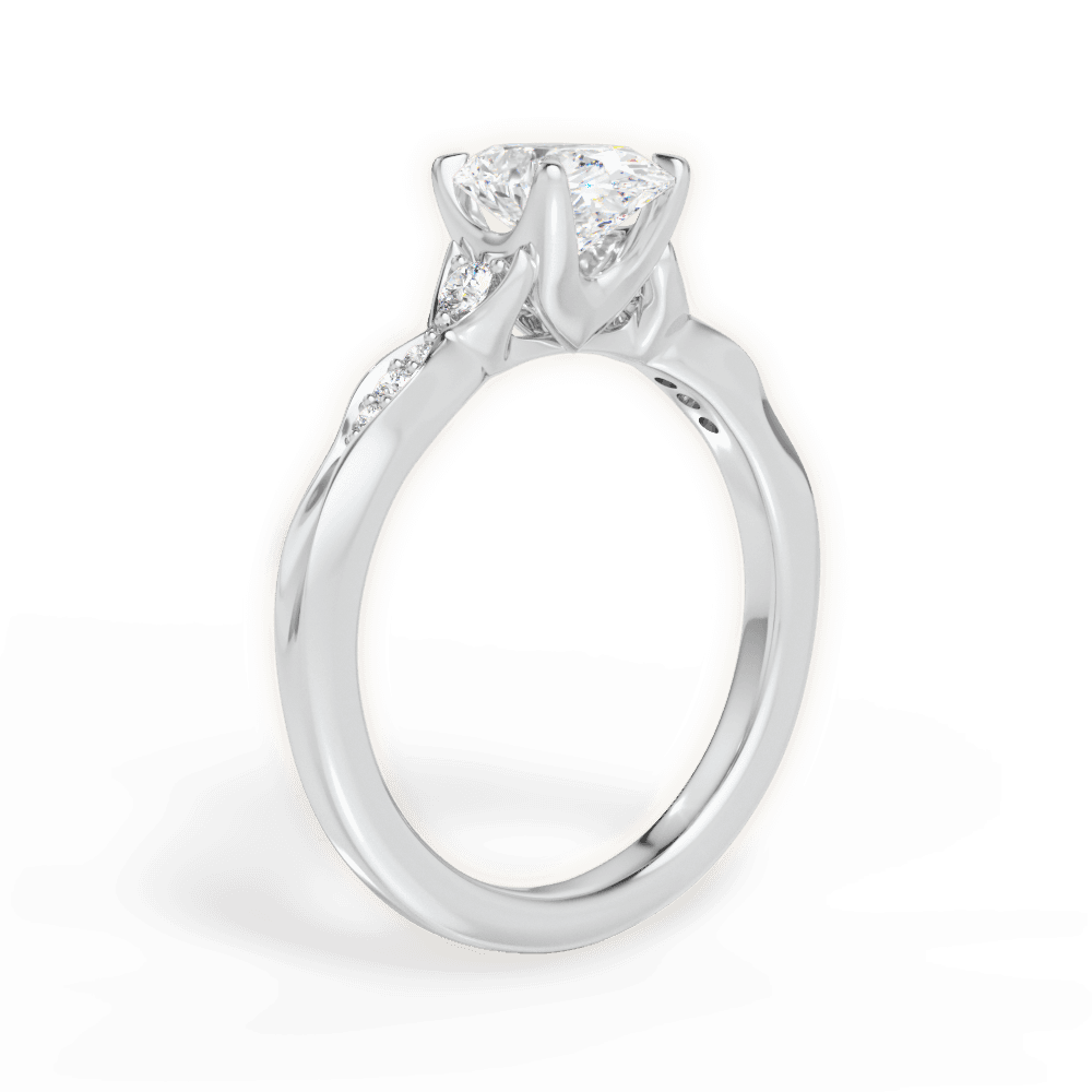 Oval Cut Vintage Diamond Accent Engagement Ring