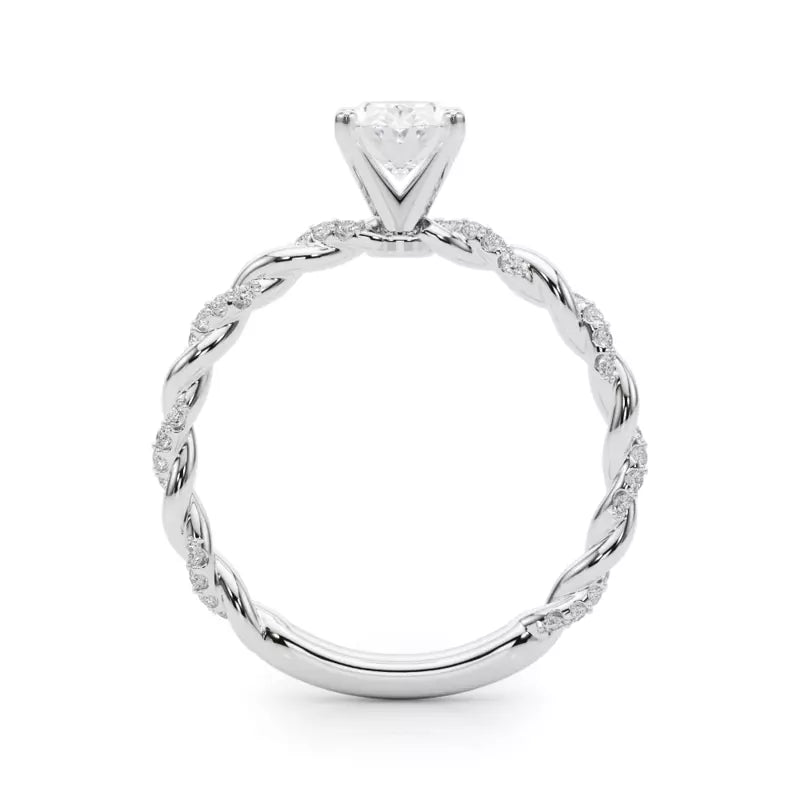 lab Diamond Oval Twist Engagement Ring