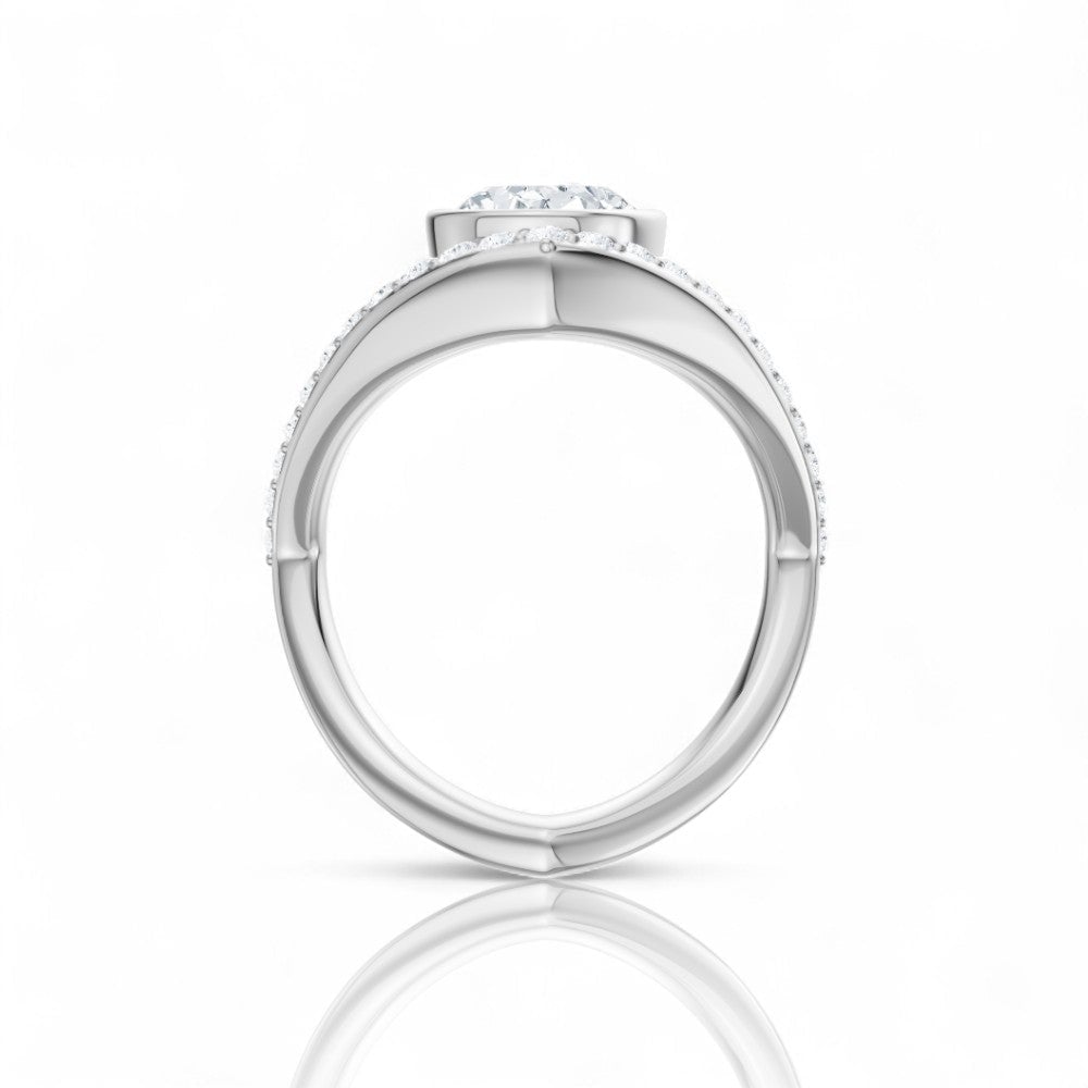 Oval Cut Bezel-Set Solitaire Engagement Ring