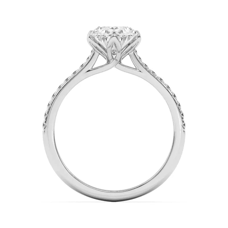 Tulip Inspired 6 Prong Oval Engagement Ring