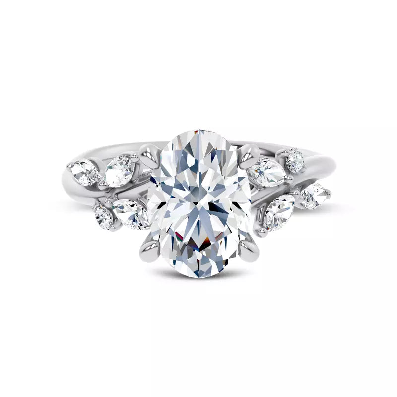 Nature-Inspired Engagement Oval Ring