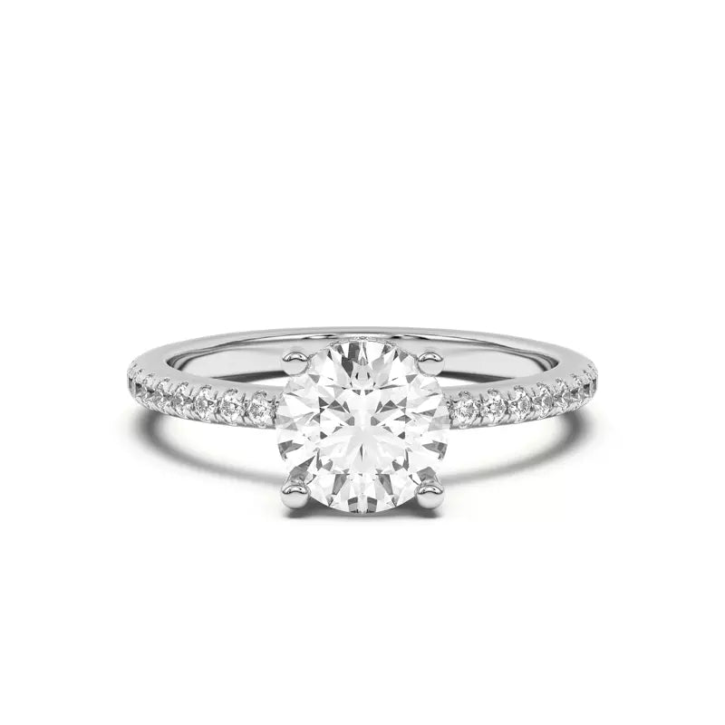 Classic Hidden Halo Pavé Oval Engagement Ring