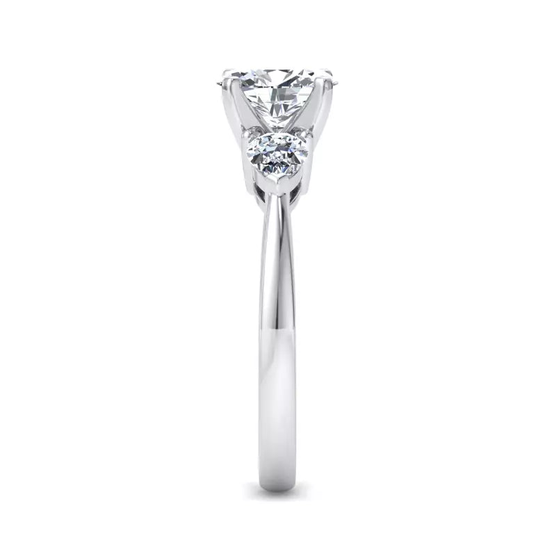 Three-Stone Lab Oval Engagement Ring