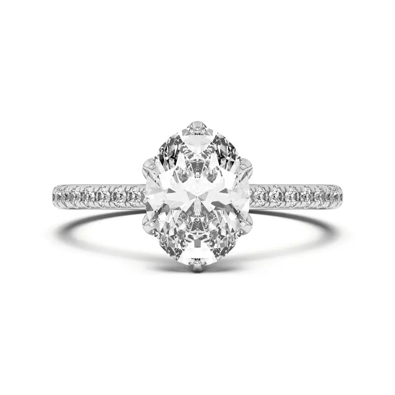 Tulip Inspired 6 Prong Oval Engagement Ring