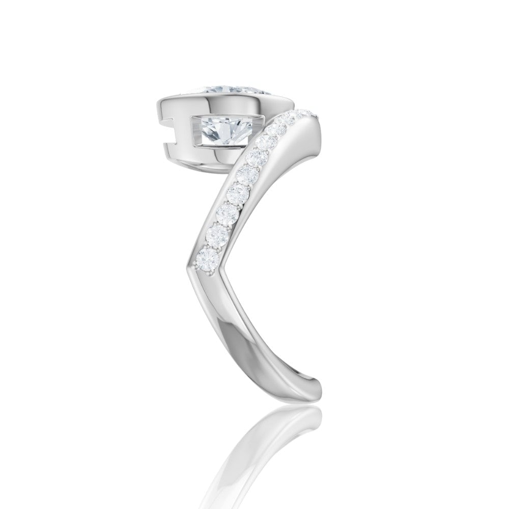Oval Cut Bezel-Set Solitaire Engagement Ring