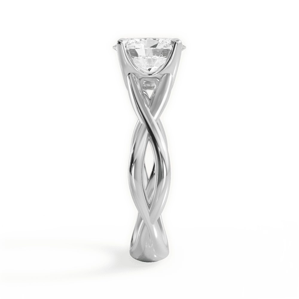 Oval Cut Open-Twist Solitaire Engagement Ring