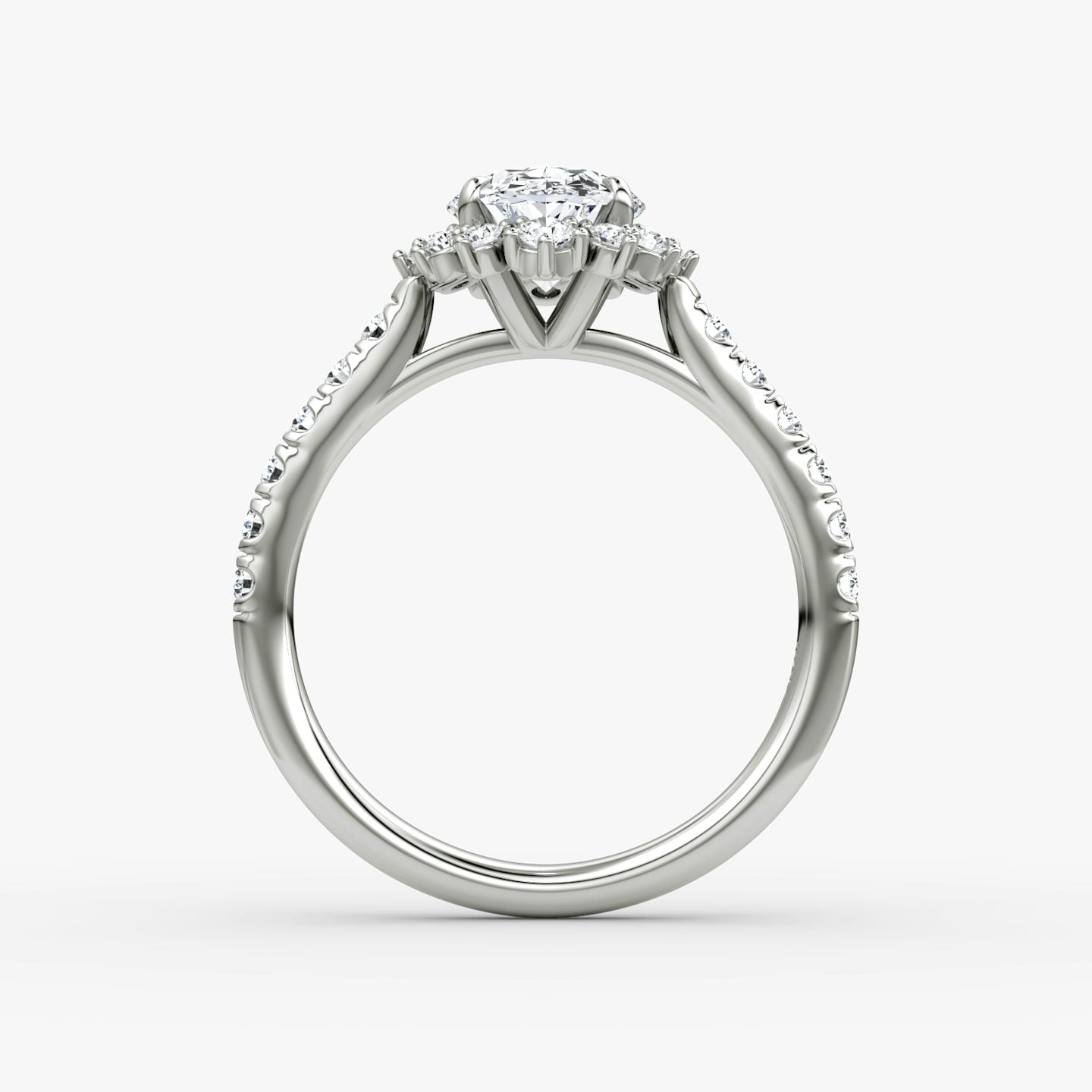 The Aurora Halo Oval Engagement Ring