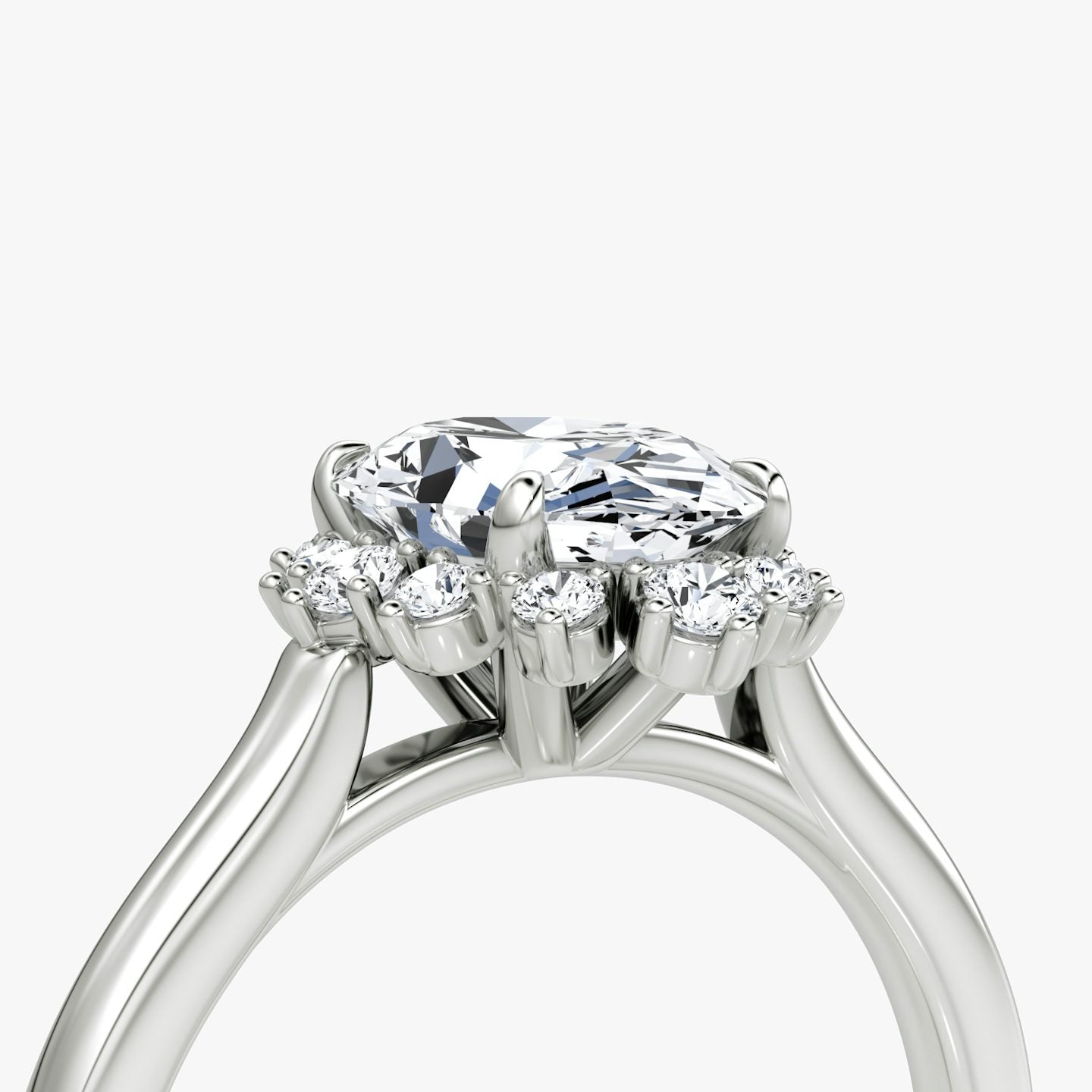 The Aurora Halo Oval Engagement Ring