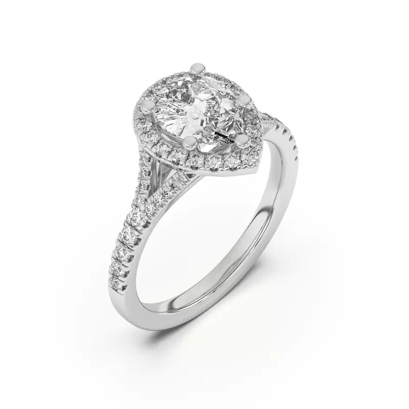Timeless Halo Pear Engagement Ring