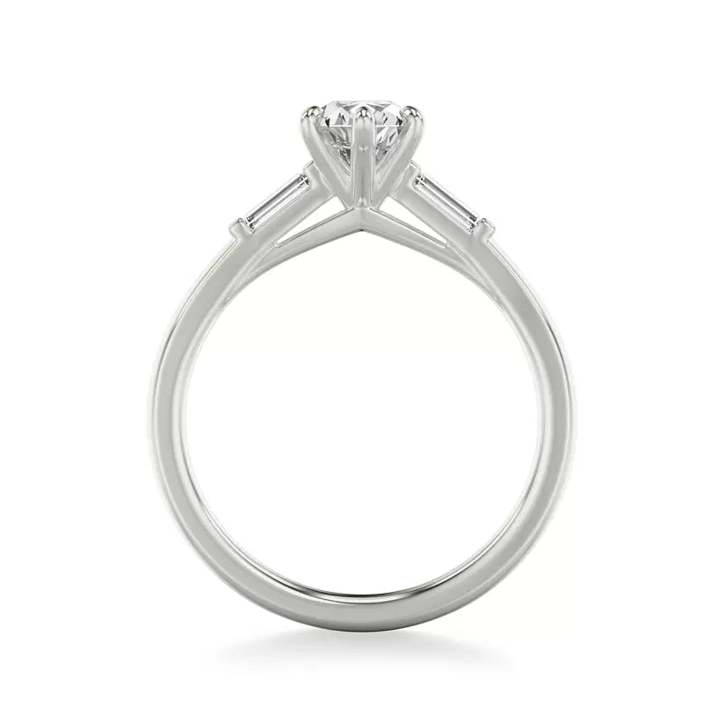 Classic 3-Stone Engagement Pear Ring