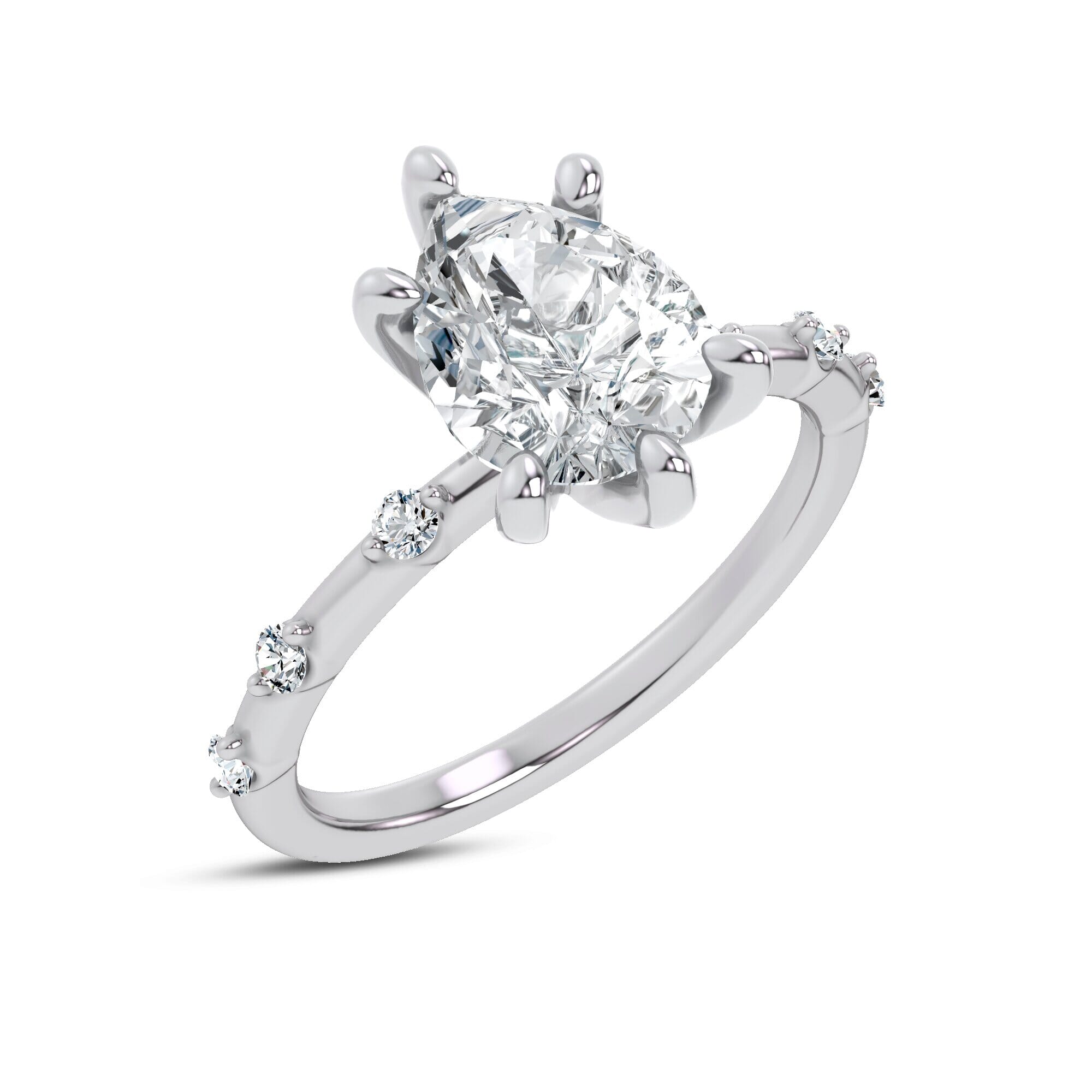 Starlight Spaced Diamond Engagement Pear Ring
