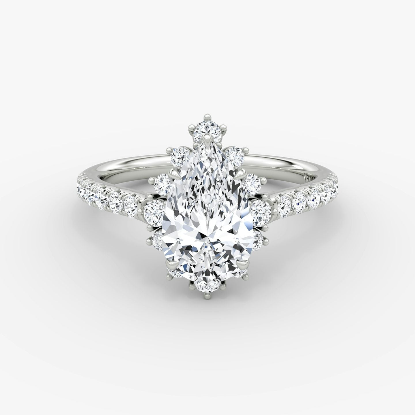The Aurora Halo Pear Engagement Ring